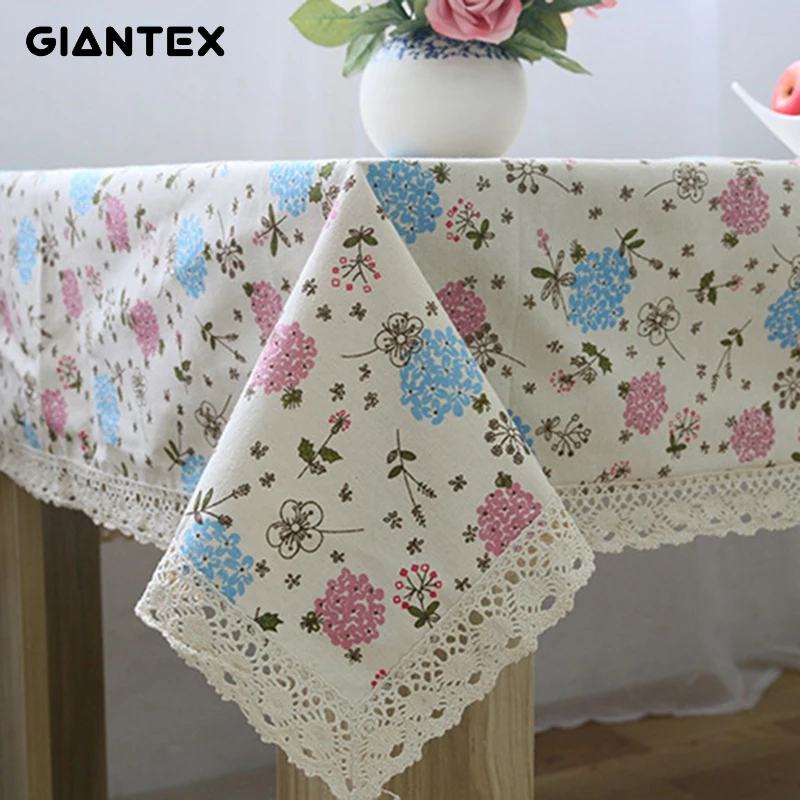 GIANTEX скатерть из хлопка и льна прямоугольные скатерти для обеденного стола обрус