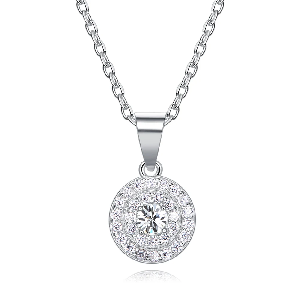 Heezen Shining Round Shape Pendant Necklace Crystal Pendants Austrian