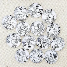 Разные стили бабочка стеклянная мозаика печатная картина стекло полукруглый купол Кабошоны плитка для изготовления ювелирных изделий, Цветочная серия