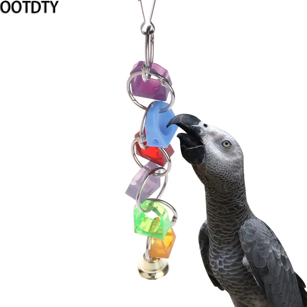 OOTDTY Parrot Bell Toys Birds Hanging Cage Bite Accessories Parakeet