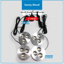 Светодиодный светильник спот, 85-265Vac Комплект крепежа, диск с драйверами 1 шт. 2/3/4/5/6 3W ювелирные изделия светильник, сплиттер счетчик светильник