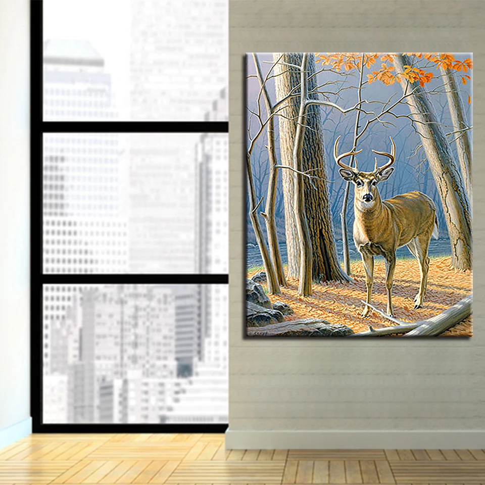Картина в масляной рамке по номерам DIY наборы для рисования раскраска абстрактные картины животных на холсте домашний декор для гостиной стены искусства