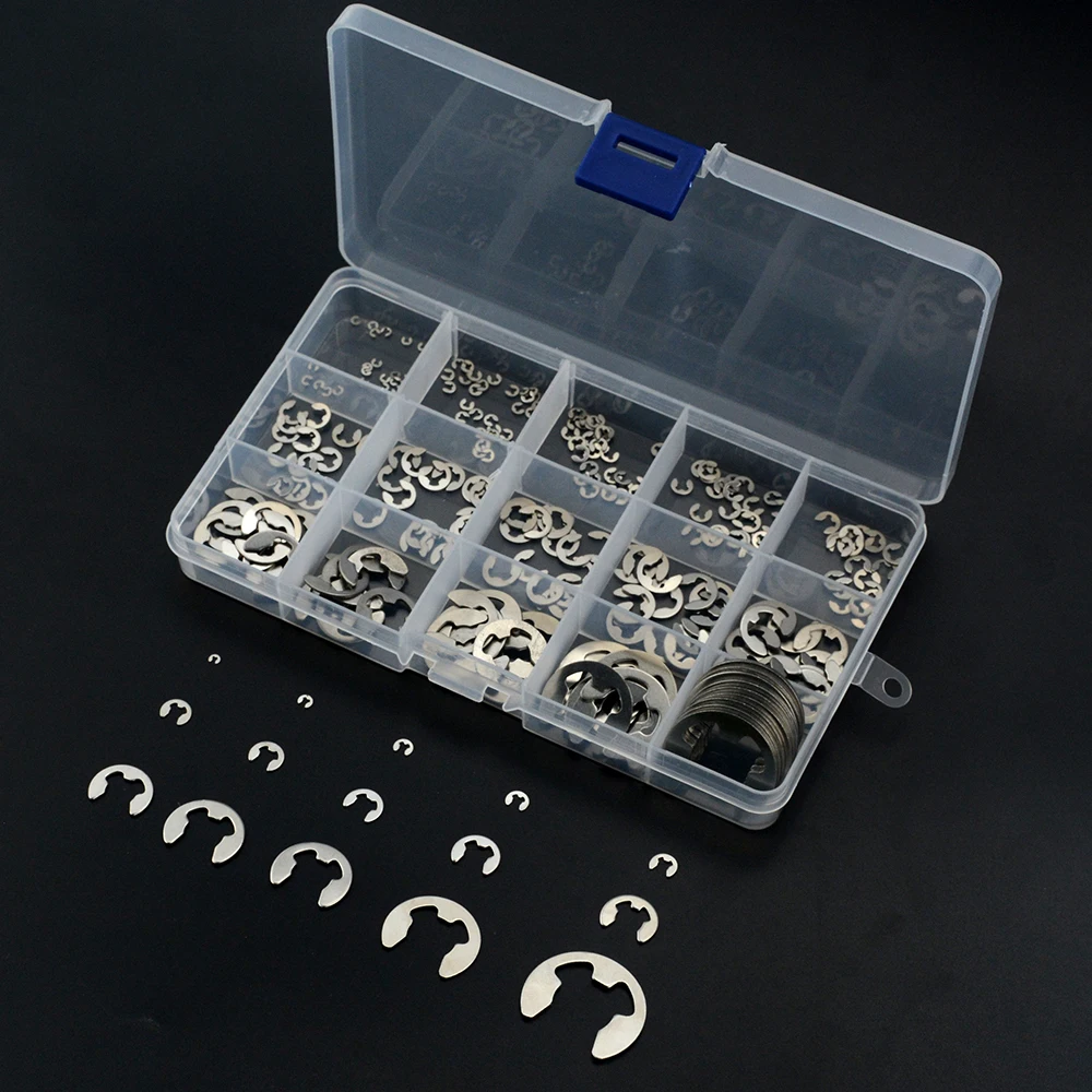 225PCS 304 Stainless Steel E Clip Washer Assortment Kit 1.5 15mm 2 3 3.