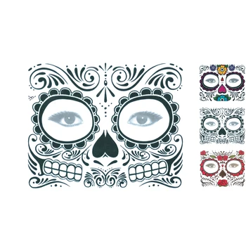

Skull Long Lasting Full Face Mask Halloween Cool Beauty Tattoo Waterproof Costume Makeup Cosplay Sticker