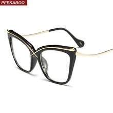 Peekaboo прозрачные очки кошачий глаз оправа для женщин Роскошные черные коричневые розовые винтажные Сексуальные Глаз кошачий глаз