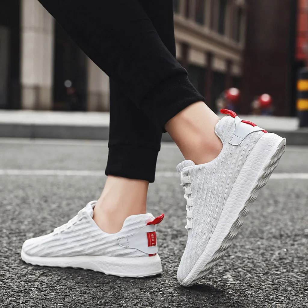 

Breathable Men Sneakers Male Shoes Adult Red Black Gray High Quality Comfortable Non-slip Soft Mesh Men Shoes Summer Size#N3