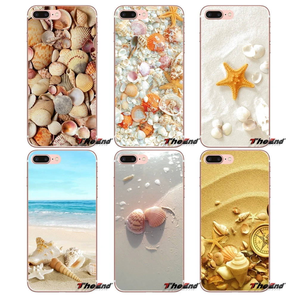 Мягкий чехол для Huawei G7 G8 Ascend P7 P8 P9 Lite Honor 4C 5X 5C 6X Mate 7 8 9 Y3 Y5 Y6 II Pro pastel Beach sea shell starfish |