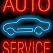 Автосервис ремонт автомобиля Настоящая стеклянная Трубка неоновый Автомобильный знак гараж ручной работы для освещения, вывесок магазинов магазин деловая вывеска 1" x 15"