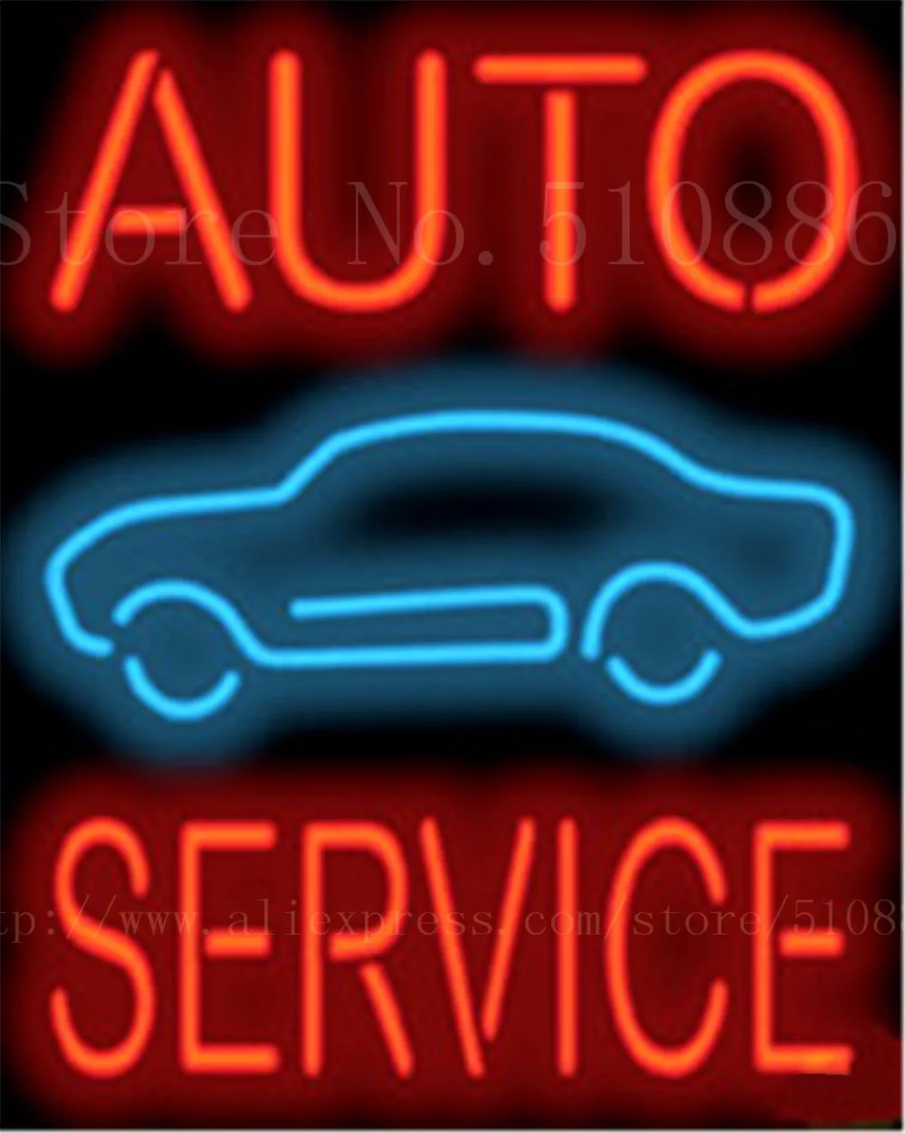  Auto Service Car Repair Real Glass Tube Car neon sign Garage Handcrafted Automotive signs Shop Stor