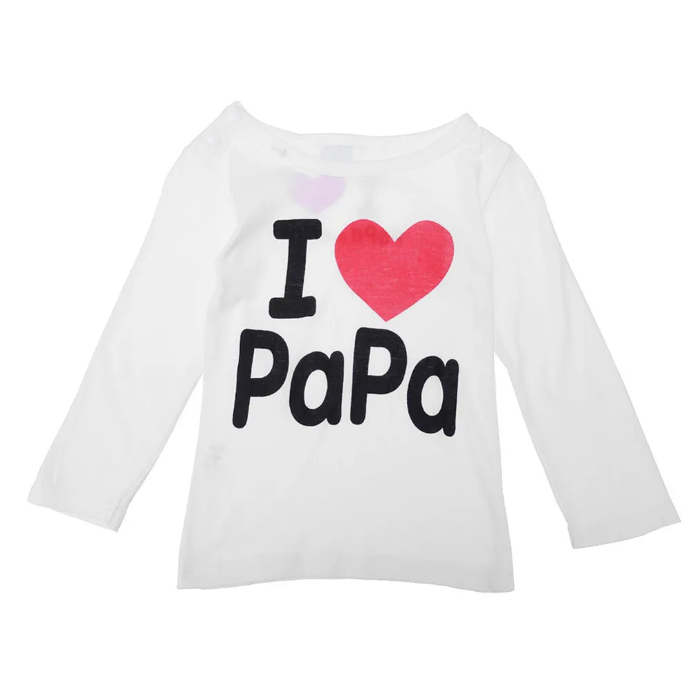 

I Love Papa Children's T-shirt for Boy Girls 2017 Fashion Autumn Kids Baby Boy Clothes Long Sleeve Tops T-shirts Clothes