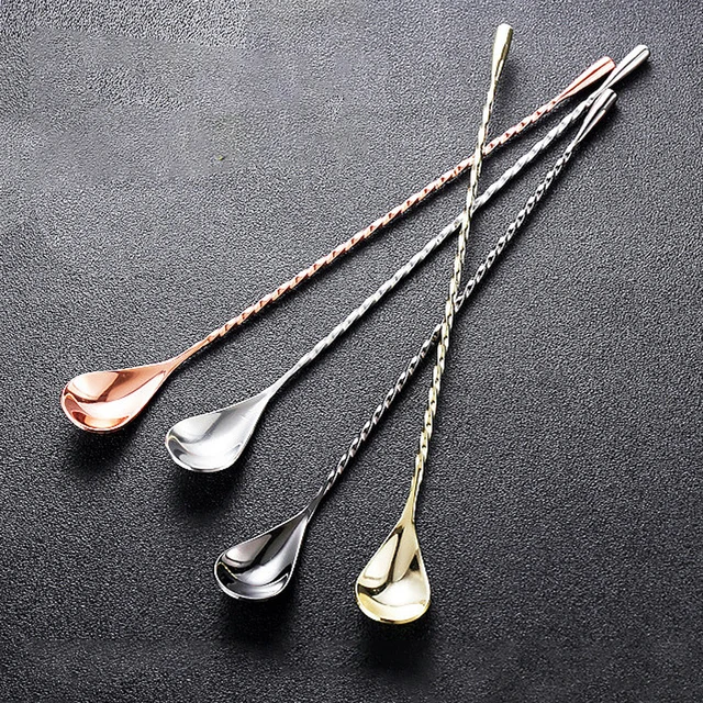 Bar Spoons Stainless Steel Mixing Spoon 30cm Spiral Shape Bar Cocktail