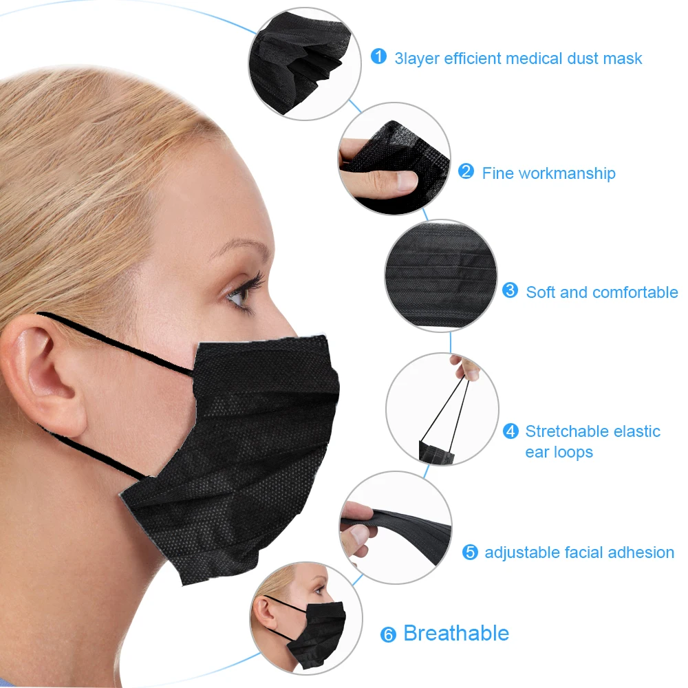 

20PCS/Pack Colored Anti-dust Windproof Mask Disposable Mouth Nose Muffle Face Care Cotton Dustproof Mouth Face Mask Makeup Tool