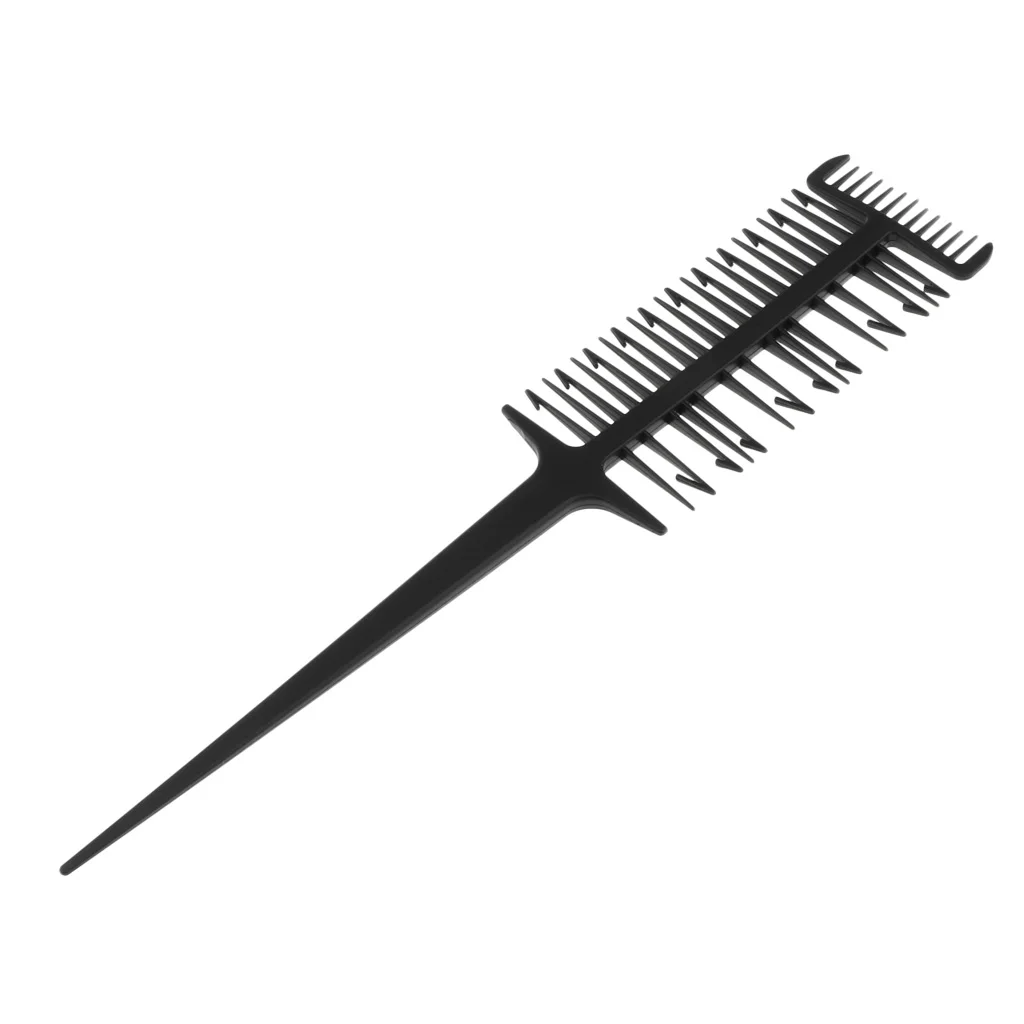 Hairdresser Professional Sectioning Weave Highlighting Salon Coloring Highlights Hair Comb - Black