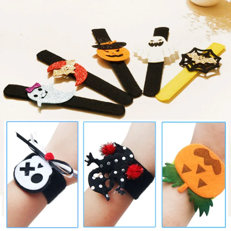 

Hot Sale 2018 1PC New clap circle Halloween decorations Bat Bracelet pumpkin Children Festival Decoration Party supplies