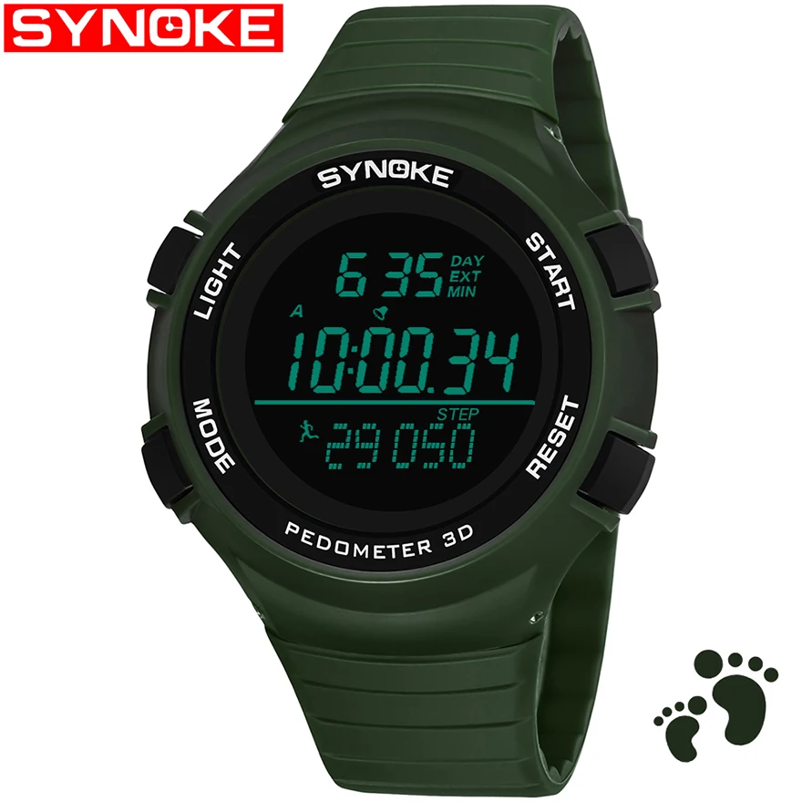

SYNOKE Sport LED Digital Watches For Man Luxury Military Army Clock Silicone Electronic Watch Run Erkek Saat Infantry