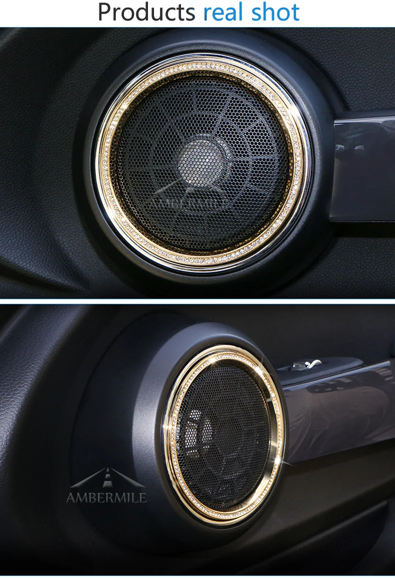 2pcs Car Door Stereo Speaker Decorative Ring Circle Audio Covers for BMW Mini Cooper F55 F56 Accessories Car Styling (5)