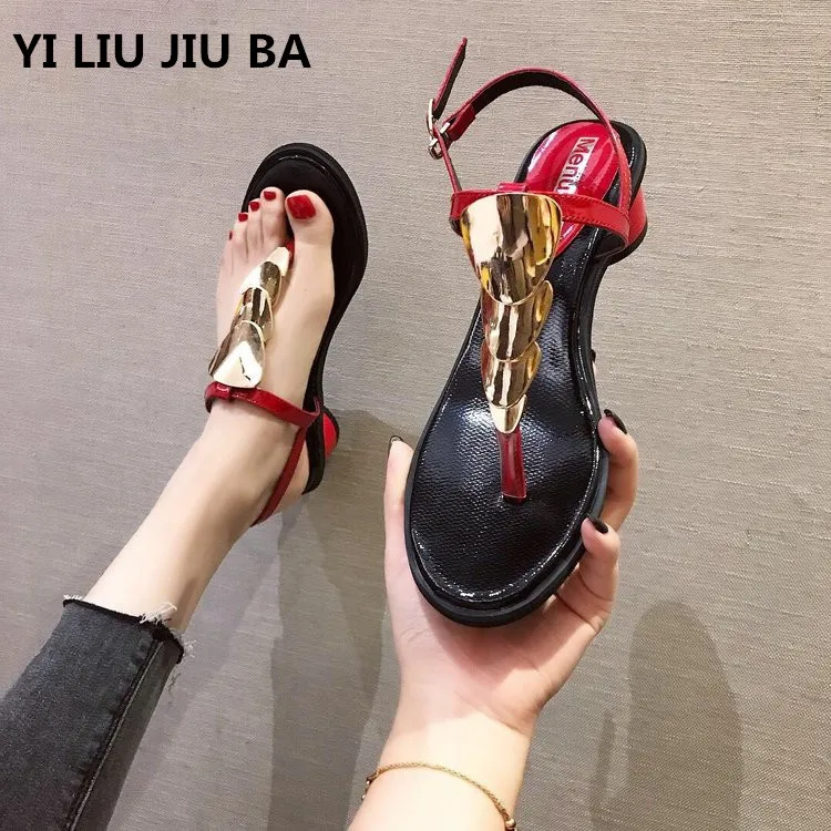 hot sale Women Sandals 2019 Summer Fashion Rome Shoes casual Women Sandals mid heel Sandals Woman Shoes Plus Size 35-39 **581