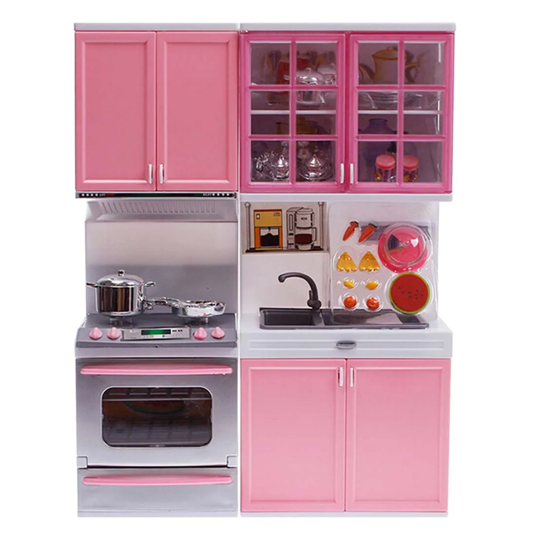 

Children Pretend Play Kitchen Toys Simulation Kitchen Combination Playing Set for Girls Birthday Gift Learning Cooking Skill Kit
