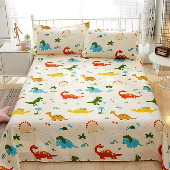 

Cotton Bed Sheets Home Textile Bedding Coverlet Flat Sheet Pillowcase Cartoon Pattern Bed Sheet Soft Warm Bedsheets #s