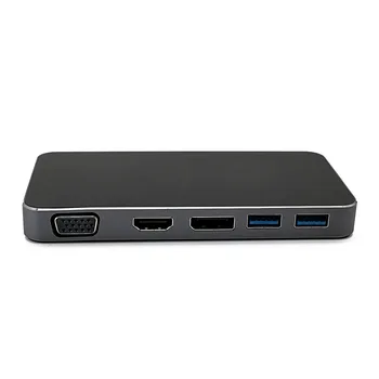 

Jimier Thunderbolt3 USB 3.1 Type-C USB-C to Displayport VGA HDMI USB HUB & Dual Type-C Female Power Adapter for Laptop