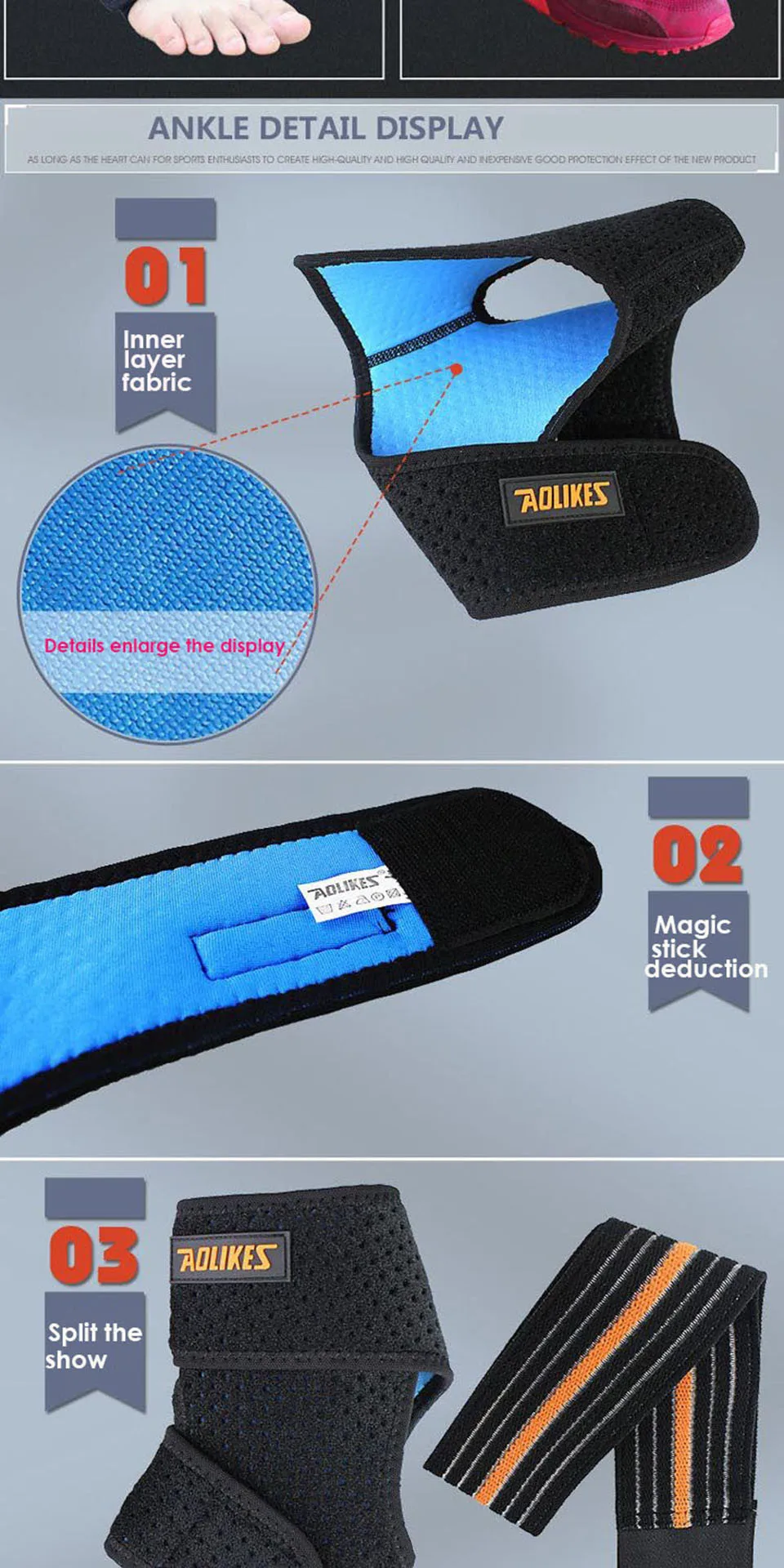 AOLIKES 1 пара Спорт лодыжки Brace Protector регулируемая поддержка лодыжки Pad защиты эластичные Защитная поддерживающая стяжка Баскетбол