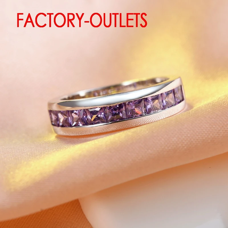 925 Sterling Silver Needle Engagement Ring Fashion Jewelry Trendy Style Cubic Zirconia Pave Setting for Women Girls silver ring silver rings