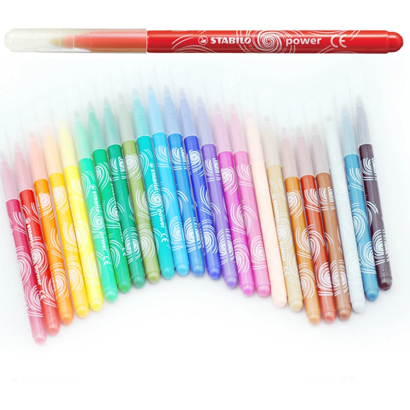 Stabilo 280 Акварельная ручка, разноцветный набор, экологически чистая ручка, ярко красочная, легко чистится