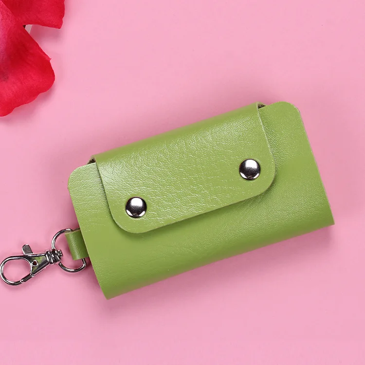 Качественная пряжка брелок для ключей из искусственной кожи Модный стиль однотонные ключницы для мужчин и женщин#04 - Цвет: Зеленый