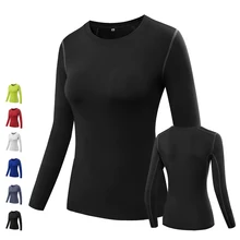 2016 Women’s Yoga Gym long sleeves Compression Tights Jersey Sportwears Dry Quick Running long Sleeve Fitness Clothes