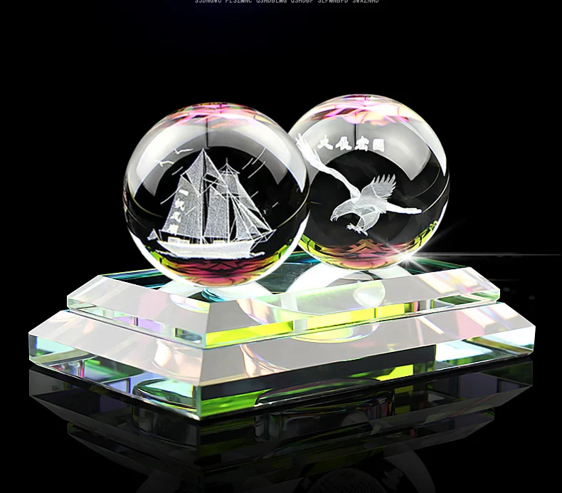 

HOME OFFICE SHOP CAR Efficacious Talisman Protection # bless GOOD LUCK Safe 3D crystal Sailboat Eagle carving FENG SHUI statue