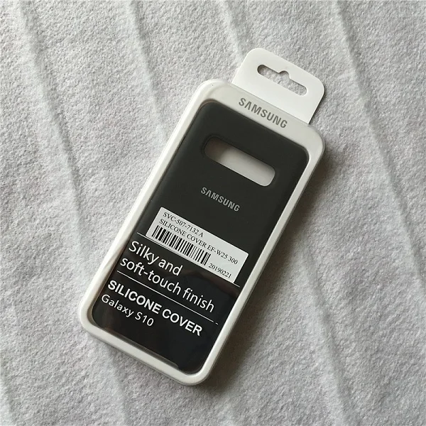 Samsung S10 Plus силиконовый чехол, шелковистый мягкий на ощупь жидкий силиконовый чехол для Galaxy S10+ S10E S10 5G с коробкой - Цвет: Dark Grey