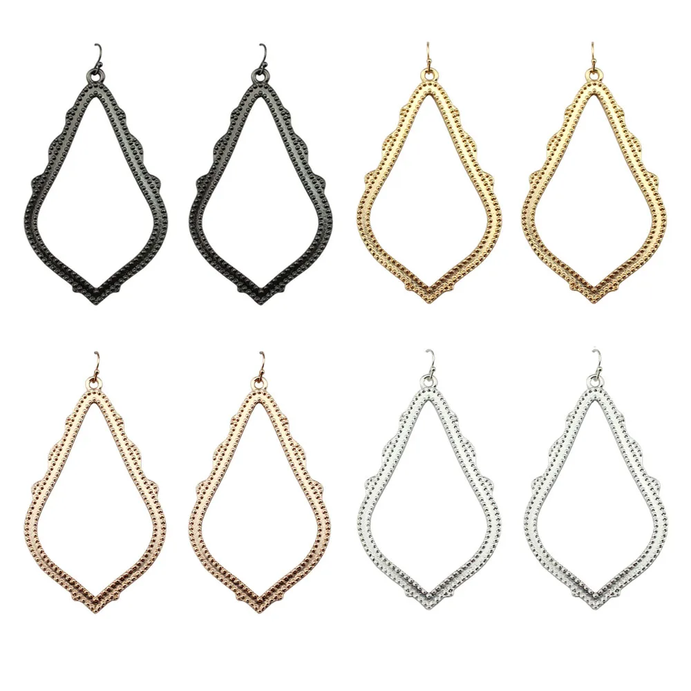 

ZWPON Gold Filigree Large Style Teardrop Earrings for Women Fashion Brand KS Earrings Jewelry Wholesale