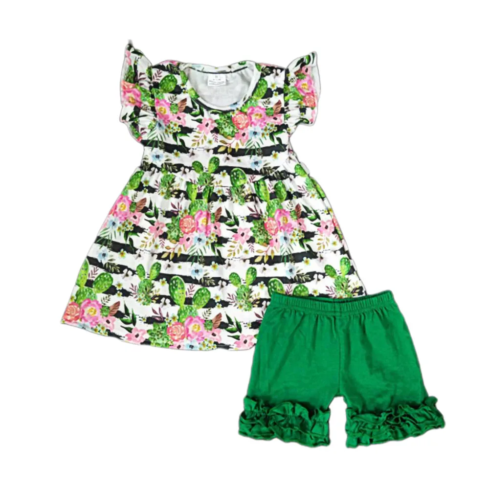 

Cactus print children's wear baby girl's clothes fashion boutique 2 piece set