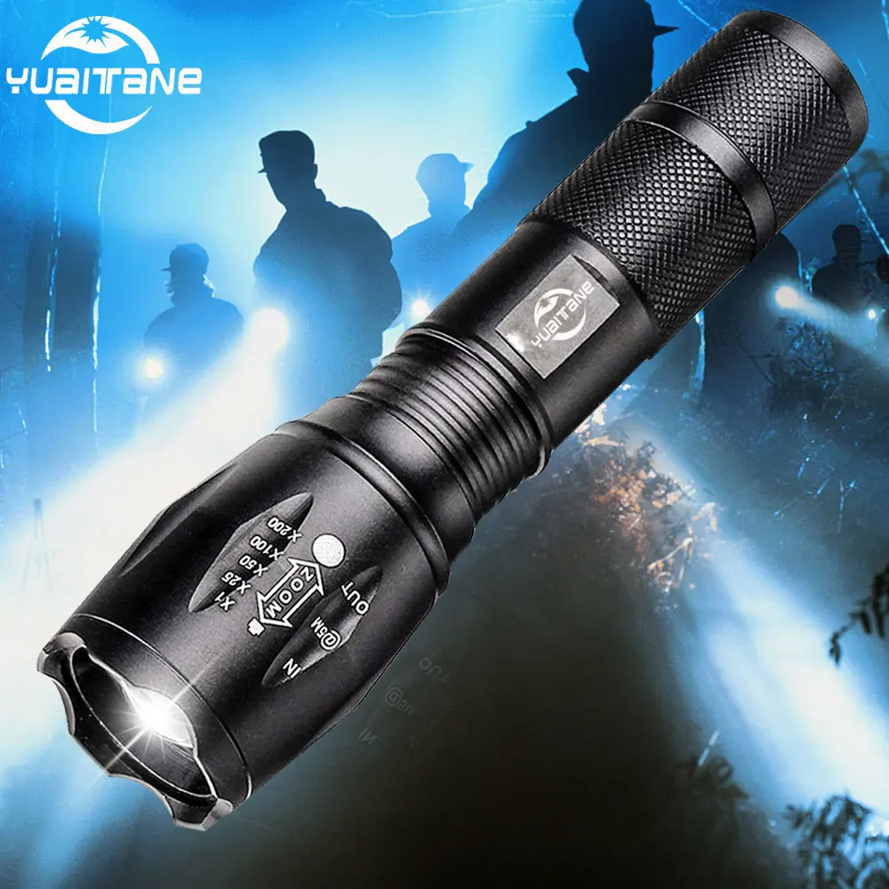 

1200LUMS LED Flashlight T6/L2/V6 linterna LED Tactical Flashlights Waterproof Torch 5Modes Zoom 18650 Battery For Bicycle Light