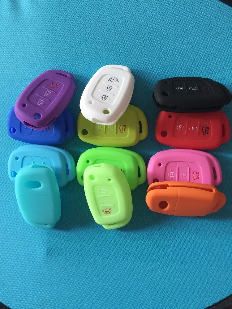 3 Button Silicone Car Remote Flip Key Fob Shell Cover Case for Hyundai Creta I10 I20 Tucson Elantra Santa Fe