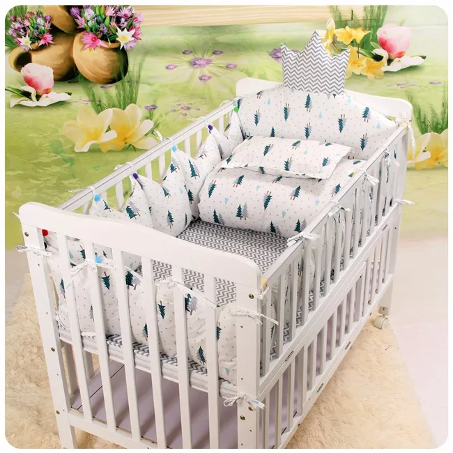 5pcs/set baby bedding set crib bumper baby bed crib protector Crown shape new born bumpers bed rail