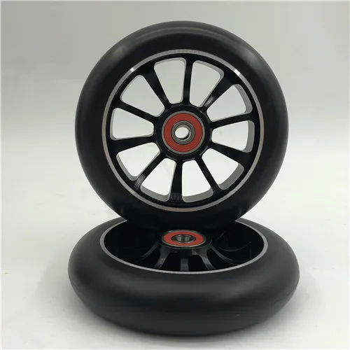 2PCS 110mm Good Quality Stunt Scooter Wheel With High Elastic PU Aluminum Alloy Hub 608 ABEC-9 Bearings 88A Roller Skates Wheel