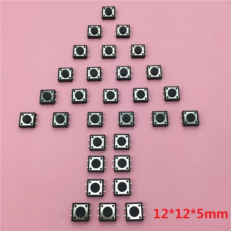 

30pcs/lot 12x12x5MM 4PIN SMT G82 Tactile Tact Push Button Micro Switch Self-reset DIP Top Copper Free Shipping