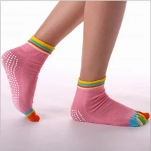 Женские, не скользящие хлопковые раздельные пальцы Йога носки для девушек, для занятий спортом, пилатеса носки пуанты