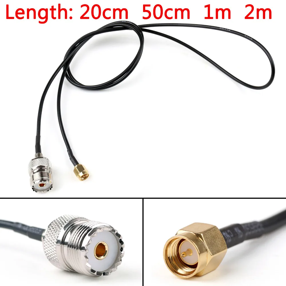 

Areyourshop RG174 Cable SMA Male Plug To SO239 UHF Female Jack Crimp Coax Pigtail 20cm 50cm 1m 2m Wholesale Cable Wires