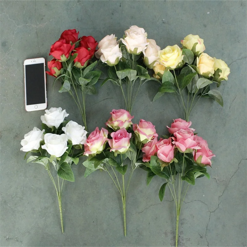 7 головок/букет, искусственный шелк, французская Роза, цветочный букет, искусственный цветок для оформления стола, свадебные, вечерние, украшение для дома, аксессуары
