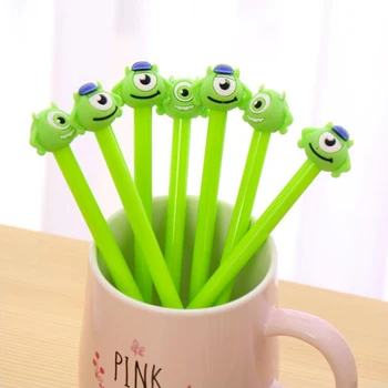 

Green Big Eyed Monster Gel Pen DIY Office Stationery and School Supplies Smooth Writing Black and Blue Ink Pen 0.5mm 1PCS