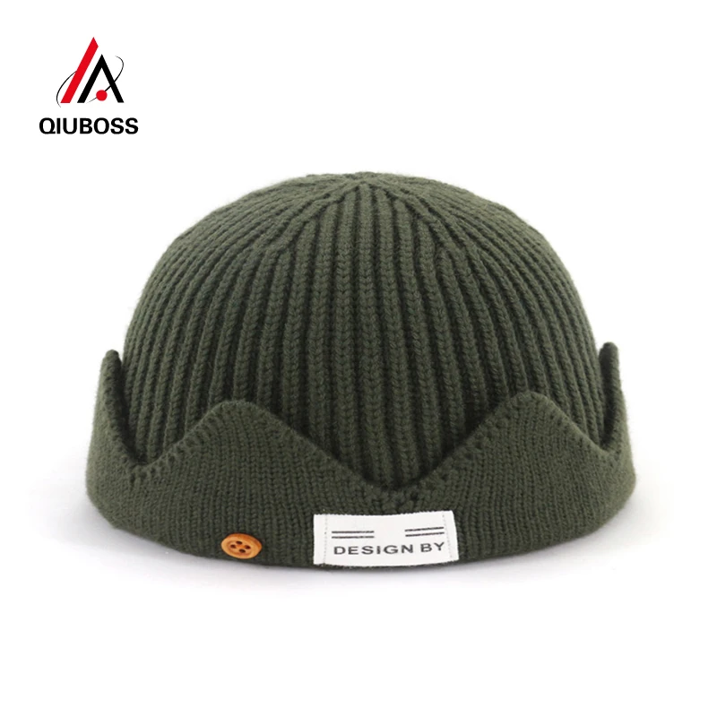 

QIUBOSS Men Women Cotton Blends Knitted Caps Hats Autumn Winter Warm Soft Beanies Fashion Skull Cap RED RIVER VALLEY Same Style
