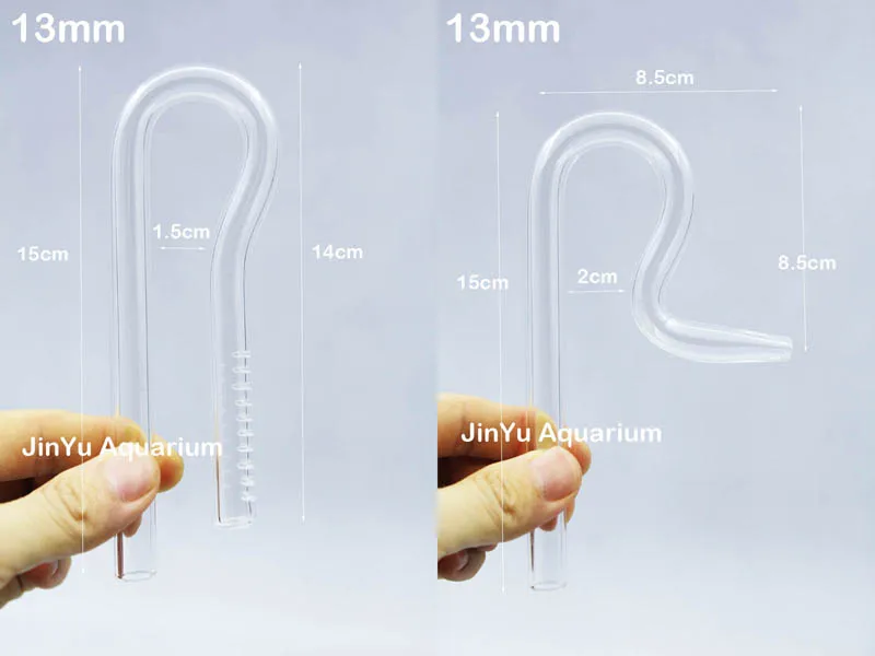 Мощность струи стеклянная трубка Лили Пайп поток потока мини нано стиль ada повесить на нет необходимости присоске воды завод аквариум фильтр Аксессуар - Цвет: 13mm in 13mm out