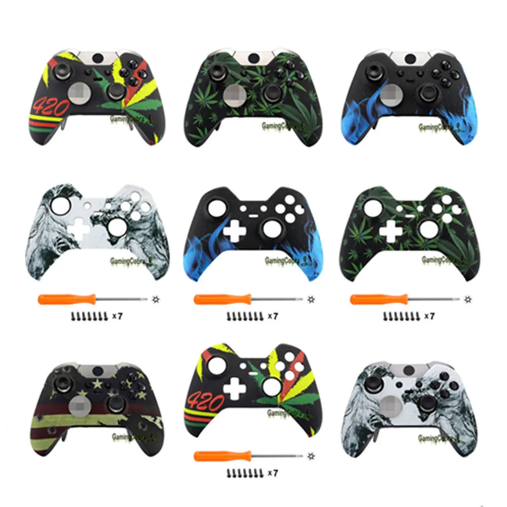 

Soft Touch Grip Pattern Front Housing Shell Faceplate for Xbox One Elite Controller with Accent Rings #XOET