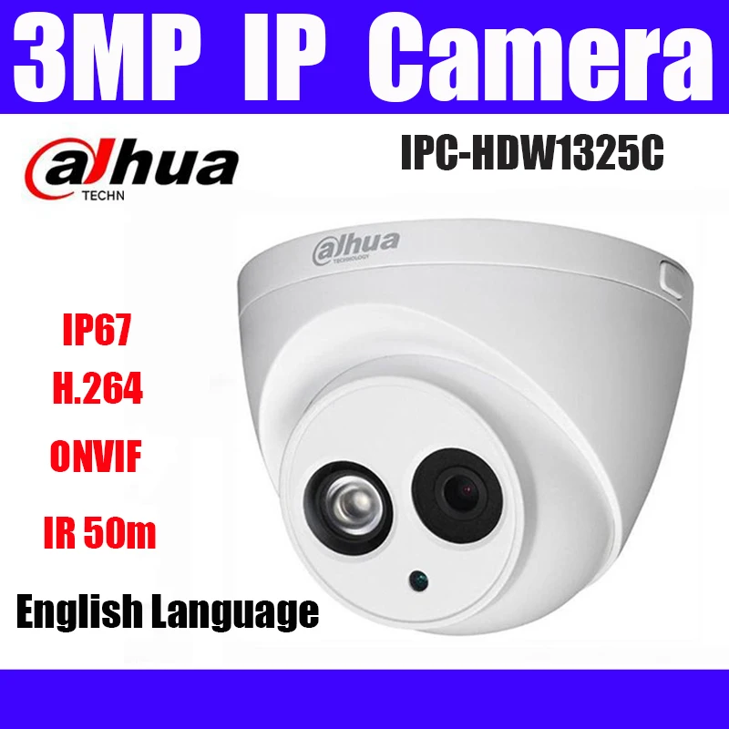 

Dahua IPC-HDW1325C 3mp ip camera h.264 ip67 english firmware home security network dome camera replace IPC-HDW1320C cctv camera