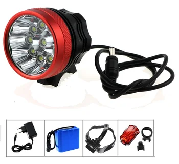 

Waterproof Cycling Bike Light Flashlight 10xCREE XM-T6 LED Bicycle Handlamp Headlight + 8.4V 18650 Battery Pack + Charger