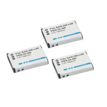 

3Pcs DB-L80 DB-L80A DBL80 Replacement Camera Battery with Pack For Sanyo PC-X1200 X1220 X1250 X1420 CA100