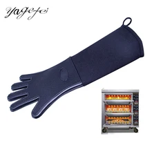 1 шт. термостойкие Прихватки для духовки кухонные перчатки для выпечки очень длинные парусиновые сшивные перчатки для барбекю духовки одноцветные