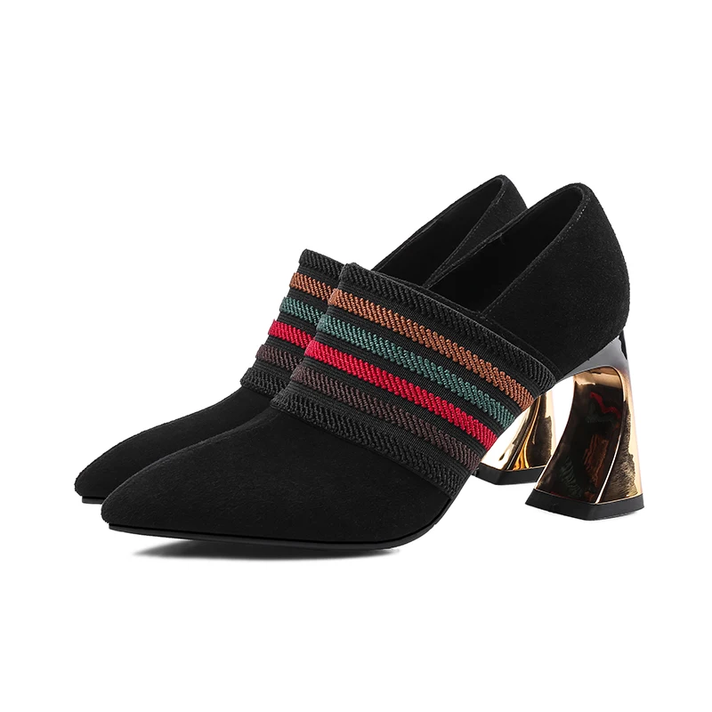 Pointu Moutons en Nouvelle De National Anti Vent La Talons Avec Cuir À Hauts Main Ceinture Chaussures Simples Femmes Des 2019 OxwZdq0vO